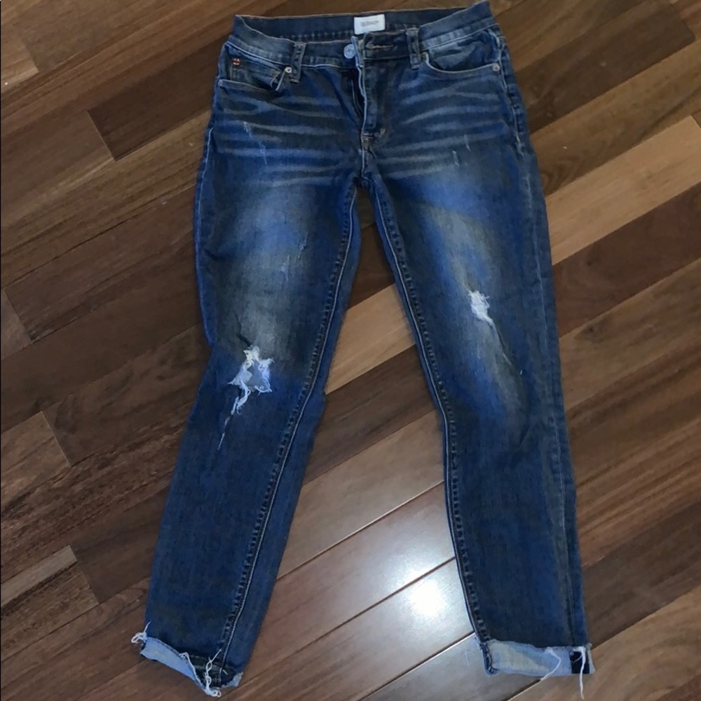 Hudson Blue Ripped Jeans w/ rolled ankles